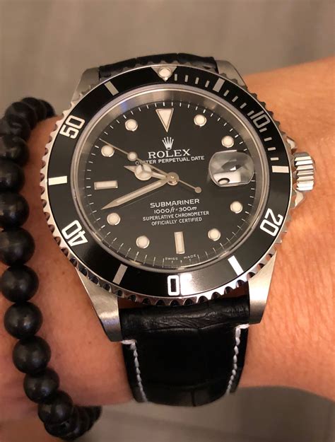 rolex leather|rolex submariner leather.